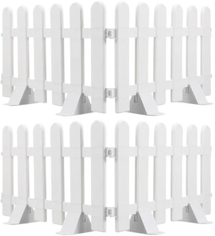 BESPORTBLE Clôture De Jardin Élégante en 4 Pièces Piquets en Plastique Bordure d'arbre De Noël Installation Rapide pour L'aménagement Paysager
