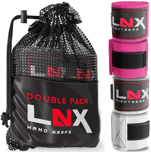 LNX Boxbandagen Doppelpack 2,5 3,5 oder 4,5m - Profi Bandagen für Boxen Kickboxen Muay Thai MMA UVM 250 350 450cm