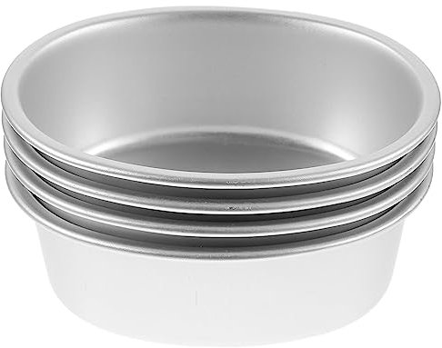 Holibanna 4pcs Aluminum Alloy Cake Pans Non-Stick Baking Mold Oval Metal Cheesecake and Pastry Pans for Home Baking Supplies