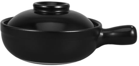EXHUMKY Casserole Argile Traditionnelle Avec Couvercle Et Poignée Unique Pour Cuisson De Riz Et Soupe Idéale Pour Cuisinières à Et -