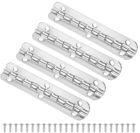 M METERXITY 4 Cerniere Per Porta, 2-9/16 Pollici (65mm) Ferro Elettroplaccato Cerniere A Libro 180° Mini Per Scatole Di Legno/Scatole Gioielli/Armadio [Tono Argento]