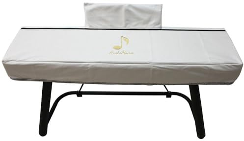 Staubschutz Klavier E-piano 88 Tasten Klaviertastatur Abdeckung Synthesizer Staubdicht Tuch Digitale Heimklaviere P45 mit Notenständerabdeckung (OffWhite)