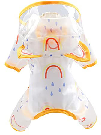 Small Puppy Raincoat Waterproof Hooded Polyester Bright Color XL for Dogs