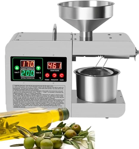 Presse à Huile Automatique, Presse à Huile électrique à Froid/Chaud, Presse à Huile en Acier Inoxydable, Huile d'olive, Huile De Noix De Coco, Huile De Colza of