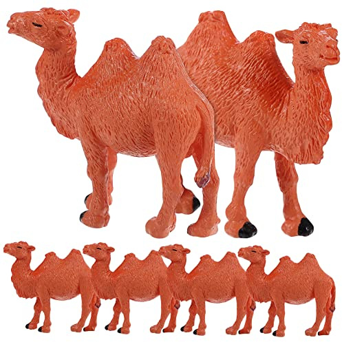 JUMPLAWN 6 Stück Kleine Realistische Kamelfiguren Aus PVC Kinder Kamelspielzeug Miniatur Tiermodelle Wohnraumdekoration Garten Und Schreibtisch