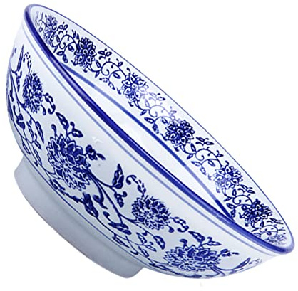BESTYASH 1pezzi Ciotola in Porcellana per Ramen Stoviglie Vintage per Servire Zuppe Insalate Pasta Design Raffinato e Funzionale per Uso Familiare e Locale