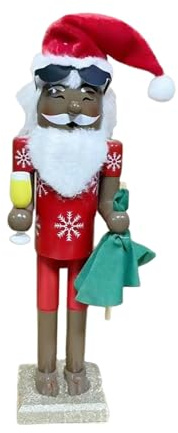 Cascanueces Decoración, Navidad Africano Papá Noel Coleccionable Cascanueces, Figura Coleccionable de Madera Decoración de Fiesta - Figuras Decoración para Armario, Cocina, Dormitorio, Salón, Fiesta