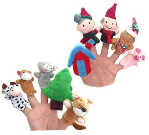 AZIDWERYQ The Fairy Tale Fingo Plush Toys Linda Dina Educativa Finger para Contar Historias La Navidad niños, títeres de 10 Piezas