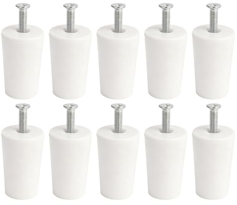 10 Pièces Bouchon pour Volets Roulants 40mm Blanc Gris, Stoppeurs avec Rondelles et Vis pour Butée Volets Roulants et Stores,pour Manivelle et Sangle, Protection de volet Roulant complète