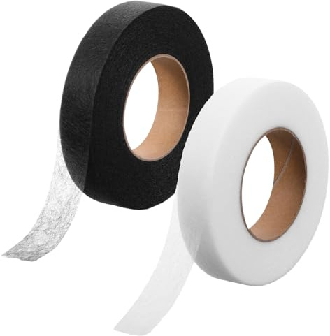 TIESOME 2 Rollen Saumband zum Aufbügeln, 20mm Bügelband Aufbügeln | 64m Nahtband Waschfestes Bügelband Ohne Nähen Bügelkleber zum Reparieren von Stoff Vorhang Gardinen Hosen Kleidung Jeans