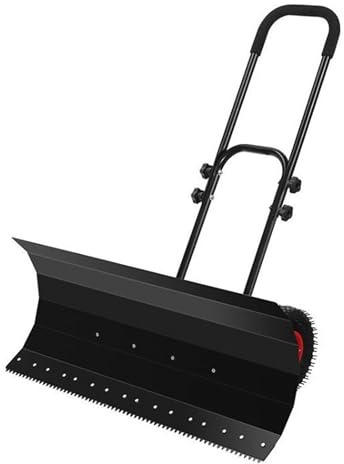 Pala da neve con ruote for carichi pesanti, spintore da neve a spinta facile con manico regolabile for vialetto, patio e marciapiede(L)