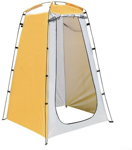 Jotekonoby Tragbares Outdoor-Duschzelt für Camping, Strand, Privatsphäre, 120 x 120 x 180 cm, leicht, wasserdicht, Umkleidekabine mit silberbeschichtetem 190T-Gewebe, Gelb