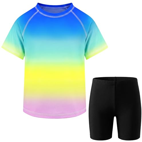 Tokeya Conjunto Traje de Baño Niños 2 Piezas Protección UV 10-11 Años, Azul