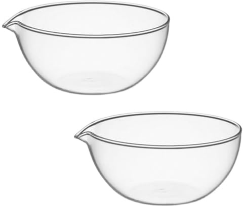 SECFOU Lot de 2 Bols de Service Mini 200 Ml en Verre Transparent, Bol de Rangement pour Sauces et Préparations, Compatible Micro-ondes, la Cuisine, Restaurant et Pâtisserie
