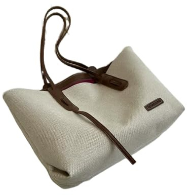 Gyios Schultertasche Damen Leinwand Frauen Schulter Taschen Winter Shopper Reise Einkaufstaschen Große Kapazität Weibliche Handtasche-Kaffee