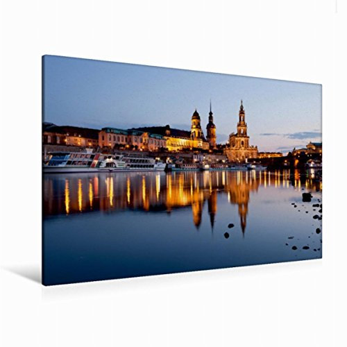 Premium Textil-Leinwand 120 x 80 cm Quer-Format Dresden | Wandbild, HD-Bild auf Keilrahmen, Fertigbild auf hochwertigem Vlies, Leinwanddruck von Peter Schickert
