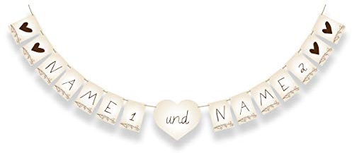 Hochzeit Wimpelkette Girlande Banner Deko Hochzeitsdekoration personalisiert - Liebesbaum