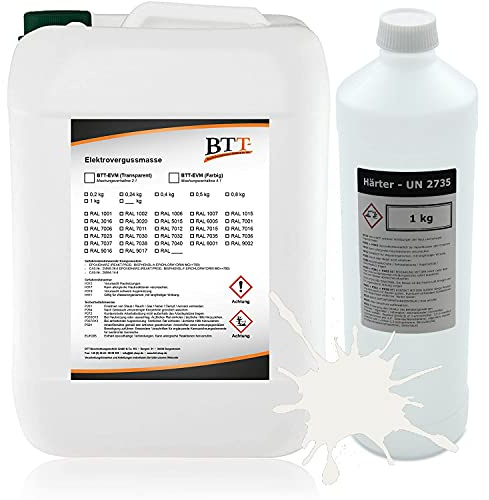 BTT-EVM Elektrovergussmasse Weiß (1500g) auf 2K Epoxidharz Basis, IP68 bis 1000 Volt