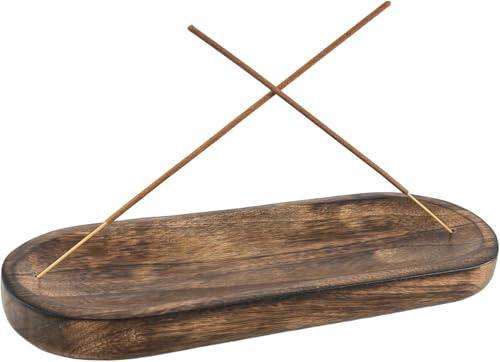 EARTHLY HOME Incense Holder-Incense Burner/Ash Catcher-Handmade Wooden Incense Stick Tray Home- Meditation & Yoga Great Gift Table Décor (11x 4 Inch)