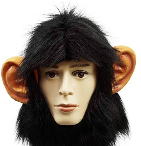 PartyHop Masque de Singe Demi Visage Déguisement pour Halloween Fête Parade de Carnaval Masques tête d'Animal Chimpanzé Gorille