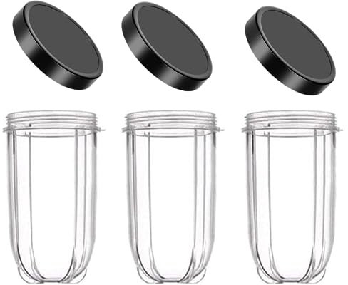 Nicoone Replacement Cup for Magic Bullet 250w,3pcs 16OZ Replacement Part Cup Mug with Lid Compatible with Magic Bullet 250W Blender Juicer