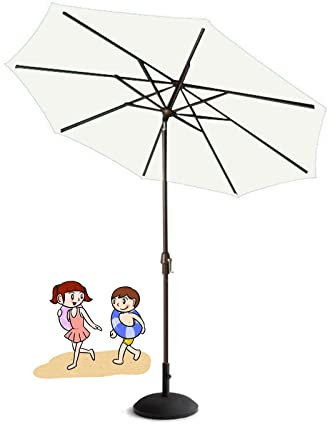 HDZNDH Sombrilla Parasol Exterior, Sombrillas Terraza, Sombrilla Jardin with 8 Costillas, con inclinación y manivela for Exteriores, Parasol de Jardín, for Terraza Playa Piscina Café