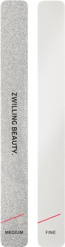 ZWILLING Sandblatt Nagelfeilen (Grob- und feinkörnige Feilenfläche, schonende Nagelpflege, Nagelstudioqualität), Premium, 2 Stück, Weiß, 160 mm