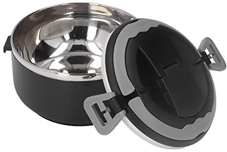 Cajas bento de estilo japonés, fiambrera de acero inoxidable, fiambrera térmica portátil, almuerzo aislado para cantimplora infantil para estudiantes y trabajadores de oficina[NEGRO/201], Fiambre