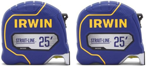 IRWIN Strait-LINE Maßband, 7,6 m, 2 Stück, inklusive Rückzugskontrolle, für alle Ihre Messbedürfnisse (IWHT39396S)