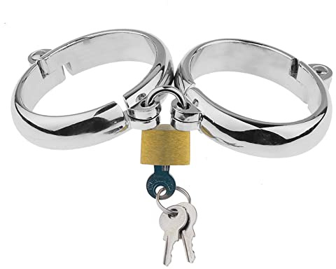 Edelstahl Abschließbar Oval Hand Fuß Manschette, Fetisch Slave Bondage Metall Handschellen Fußfesseln Rollenspiel Kostüm Zubehör Restraint Sex Werkzeuge für Paare,Frauen,Füße