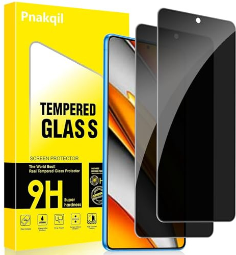 Pnakqil Protector Pantalla Privacidad para Xiaomi Poco F3/Mi 11X/11X Pro/11i Cristal Templado,Vidrio Película Antiespia Anti-Spy,Dureza 9H Antiarañazos Sin Burbujas Privacy Screen Protector,2 Piezas