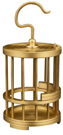 DONGKER Goldene Vogelkäfig Statue, Hohle Ästhetische Gold-Dekoration aus Messing, Vogelkäfig-Dekorationsornamente zum Aufhängen， Schreibtisch-Dekoration, Weihnachten, Neujahrsgeschenk