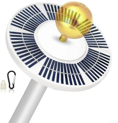 LED Solar Flag Pole Light, Super Waterproof Flagpole Downlight Outdoor Lamp Night Lighting for Roadside Courtyard, Adjustable ness