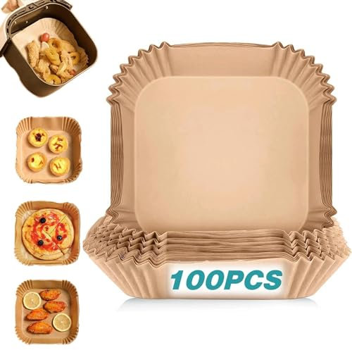 ADNOVA Disposable Non-Stick Parchment Baking Filter Silicone Air Fryer Disposable Paper Liner for Air Fryer (16 CM)