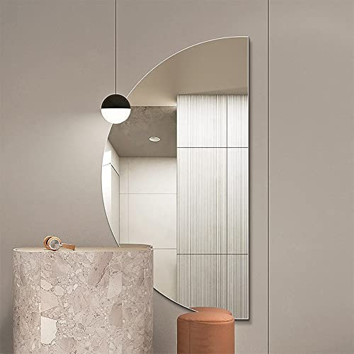 WLCNYL Specchio da Bagno a Mezzaluna Specchio cosmetico Moderno da Parete, Specchio Decorativo Senza Cornice antideflagrante per Soggiorno, Camera da Letto, Ingresso, Taglio Sinistro/Destro, 20x40