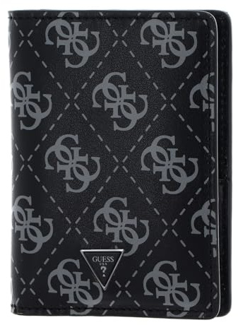 GUESS Leder Kartenetui Mito Card Holder Dark Black schwarz