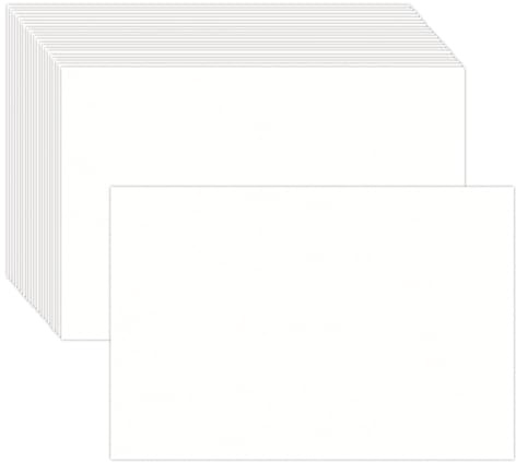 100 Stück 10,2 x 15,2 cm weißes Blanko-Kartonpapier – Karton für Drucker-Postkarten, Fotopapiereinladungen, Grußkarten, Notizen, Dankeskarten, Karteikarten – schlicht zum Schreiben, Stempeln, Drucken