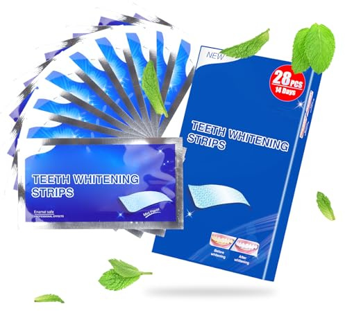 Yowell Whitening Strips - 28 Streifen 14 Tage Zahnaufhellung für die Entfernung von Rauchen Kaffee Fleck, Zahnarzt Formuliert Bleaching Zähne, Zahnschmelz Frei, Keine Empfindlichkeit, Kein Rutschen