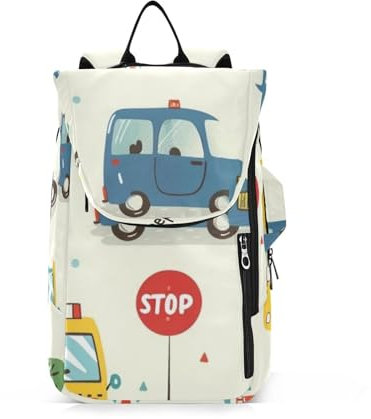 Amooorous Tennisschlägertasche, große Aufbewahrung, Cartoon, bunte Autos, Tennisschläger-Tasche, für 2 Schläger für Teenager, Jungen, Mädchen, Männer, Frauen