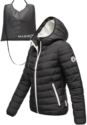 MARIKOO Chaqueta de entretiempo ligera para mujer, chaqueta corta acolchada con bolsa de transporte cosida en el interior para un fácil almacenamiento y práctico colgar la chaqueta, pack Mich One