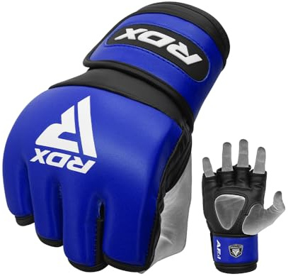 RDX MMA Gloves For Grappling Sparring, Martial Arts Mitts, Ventilated Palm, Wrist Support, Cage Fighting, Boxing, Combat Sports Training, Muay Thai, Punching Bag, Kickboxing Men Women Home Gym