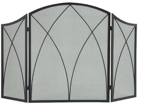 Cenz-888 Grille Pare-étincelles pour fournaise Pare-feu de cheminéePare-feu à Trois côtés en ferFire MeshFire Fire DoorBlack Pare-étincelles autoportant