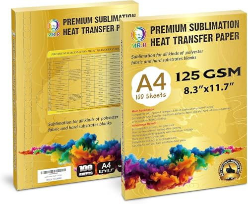 Premium Sublimazione di Trasferimento di Calore di Carta 125gsm con A4 × 100 Fogli Sia per Tessuto In Poliestere E Materiali Rigidi Substrato Duro
