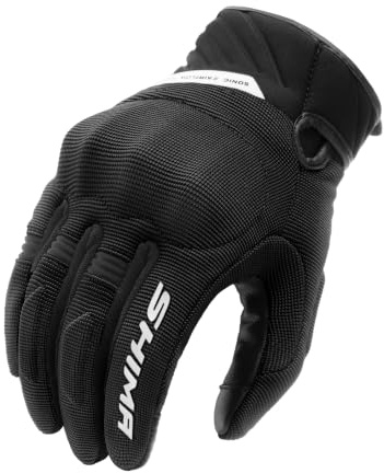 SHIMA SONIC Motorbike Gloves Men Textile Leather Short Summer Biker Armoured Protectors Motorcycle Perforated Ventilated Touchscreen Motorsport Glove Lightweight Motocross (Mens, White, 3XL)