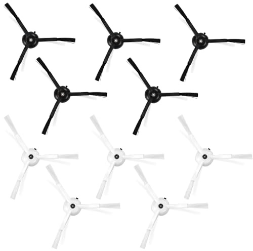 Huucozn Spazzola Laterali per Robot Aspirapolvere da 10 Pz, Compatibili con roborockQrevo/S8/S7 Max Ultra/S8 PRO Ultra - Accessori di Ricambio con Installazione Facile (5 Bianchi + 5 Neri)