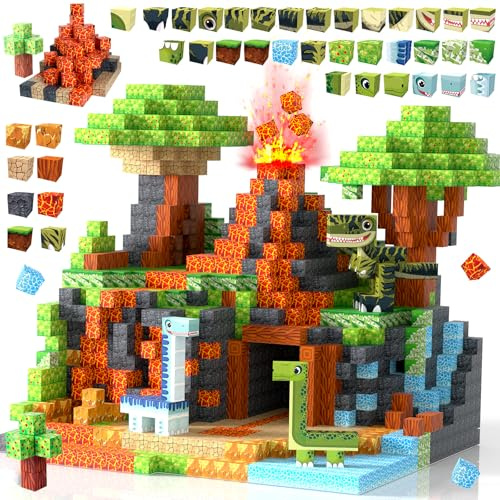172 PCS Magnetisches Spielzeug Blöcke, Magnetische Bausteine, Magnetische Bausteine Bauspielzeug, Magnetisches Block-Set für Jungen Mädchen, STEM Montessori Spielzeug ab 3 Jahre Geschenk für Kinder