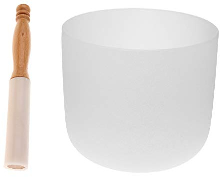 GYBBHia 17,8 cm (7 Zoll) F Note Klangschale aus Kristallquarz mit Gummischlägel für die Meditation, Yoga-Zubehör