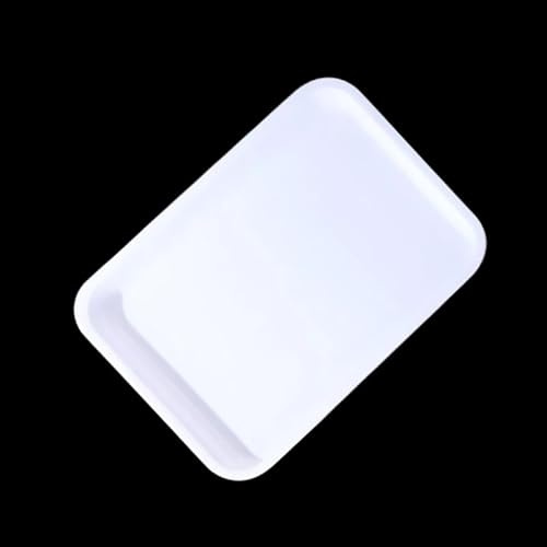 24.5 * 18 * 2cm Rectangular Plastic Tray Reusable White Serving Tray Storage Plate For Home/Restaurant/Hotel Organizer