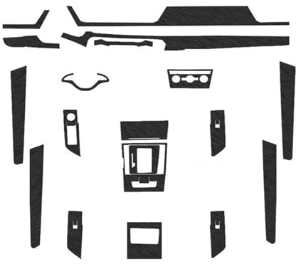 Molduras la consola Pegatina El Interior Coche Para Skoda Para Superb 2015-2023 Para Panel Ventana Elevable, Caja Cambios Protector Salpicadero(Black wiredrawing)