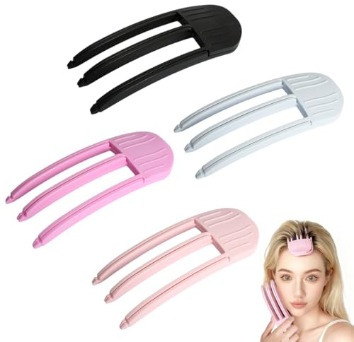 4 pcs Pinza Volumen Pelo para Levantar las Raíces Clips de Volumen de Raíz Rulos Flexibles para Rizar Pelo Herramientas para Levantar Flequillo sin Daños Pinzas para el Cabello Hair Clips